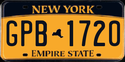 NY license plate GPB1720