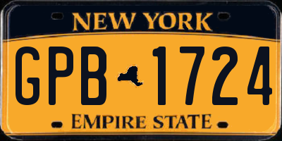 NY license plate GPB1724