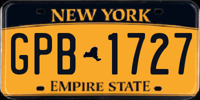 NY license plate GPB1727