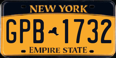 NY license plate GPB1732