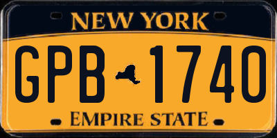 NY license plate GPB1740
