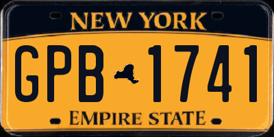 NY license plate GPB1741