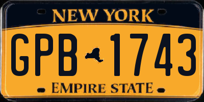 NY license plate GPB1743