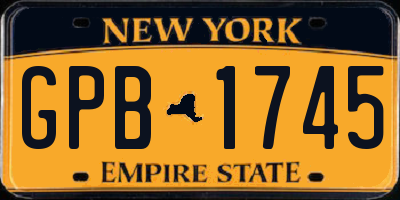 NY license plate GPB1745