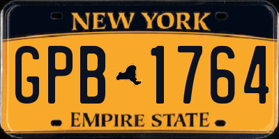 NY license plate GPB1764