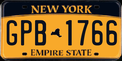 NY license plate GPB1766