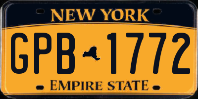 NY license plate GPB1772