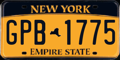 NY license plate GPB1775