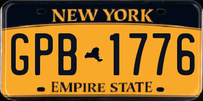 NY license plate GPB1776