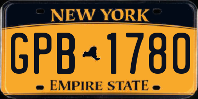 NY license plate GPB1780