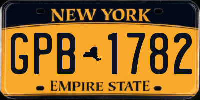 NY license plate GPB1782