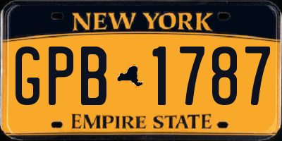 NY license plate GPB1787