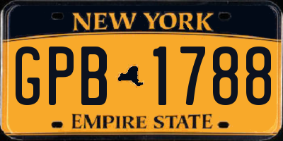 NY license plate GPB1788