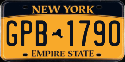 NY license plate GPB1790