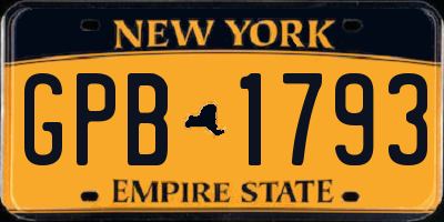 NY license plate GPB1793