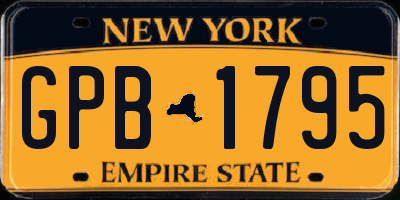 NY license plate GPB1795