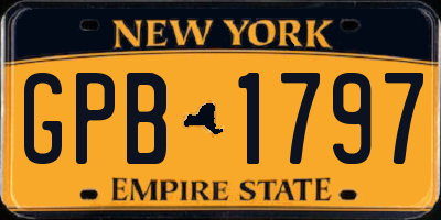 NY license plate GPB1797