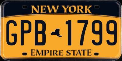 NY license plate GPB1799