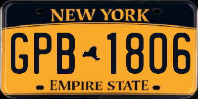 NY license plate GPB1806