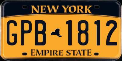 NY license plate GPB1812