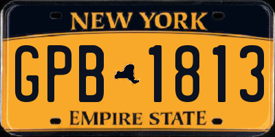 NY license plate GPB1813