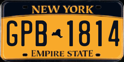 NY license plate GPB1814
