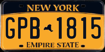 NY license plate GPB1815