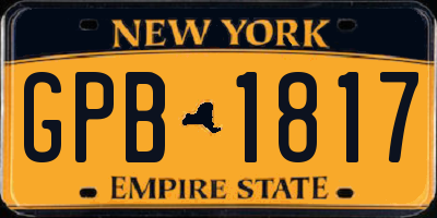 NY license plate GPB1817