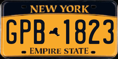 NY license plate GPB1823