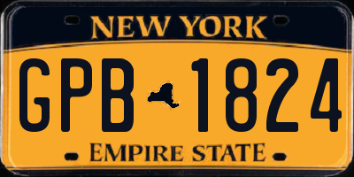 NY license plate GPB1824