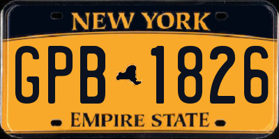NY license plate GPB1826