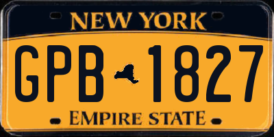 NY license plate GPB1827