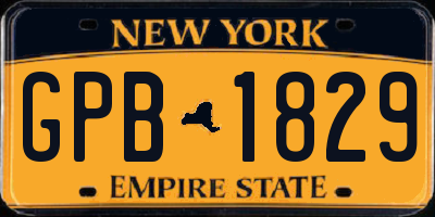 NY license plate GPB1829