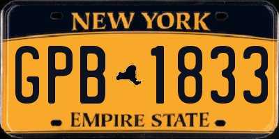 NY license plate GPB1833