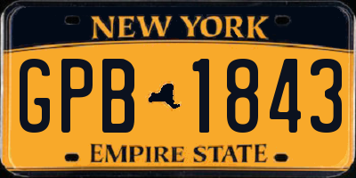 NY license plate GPB1843