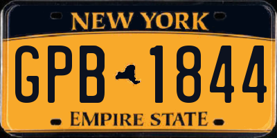 NY license plate GPB1844