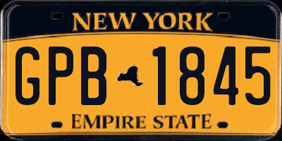 NY license plate GPB1845