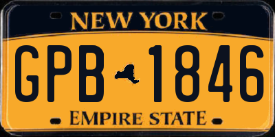 NY license plate GPB1846