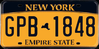 NY license plate GPB1848