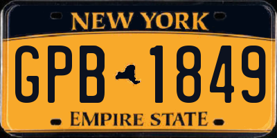 NY license plate GPB1849