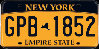 NY license plate GPB1852