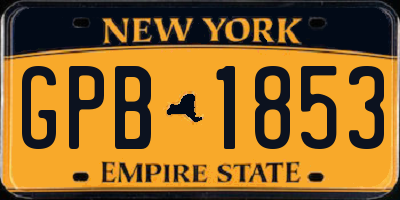 NY license plate GPB1853