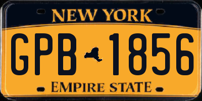 NY license plate GPB1856