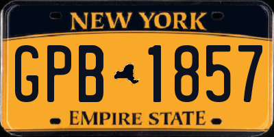 NY license plate GPB1857
