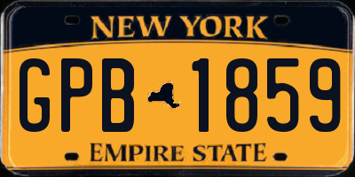 NY license plate GPB1859