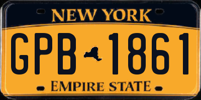 NY license plate GPB1861