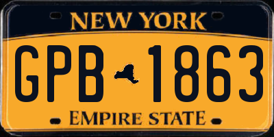 NY license plate GPB1863