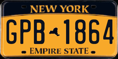 NY license plate GPB1864