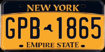 NY license plate GPB1865
