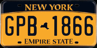 NY license plate GPB1866